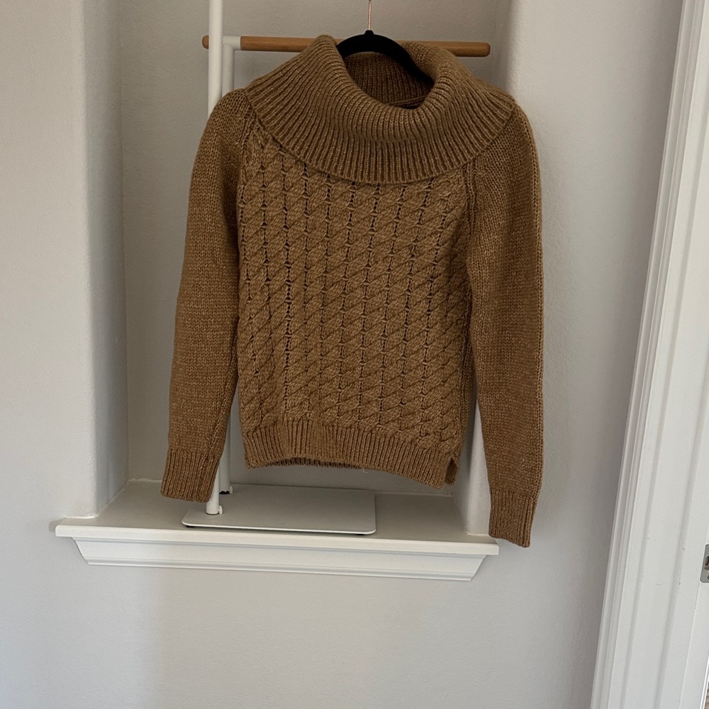 Massimo Dutti Brown Cowl Neck Sweater